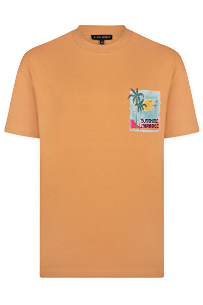 Basics&More Tricou din bumbac cu imprimeu pentru bărbați - Sunshine Paradise