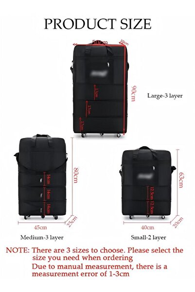 Generic Expandable Foldable Luggage Bag Suitcase Collapsible Rolling Travel Luggage Bag Duffel Bag 90cm