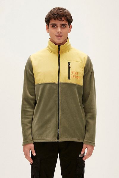 Bad Bear Poncy Full-zip Thyme Green Zippered Men's Fleece Sweatshirt