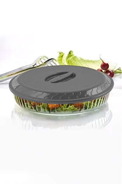 omilife Gray Color Round Pyrex Lid Made of Leakproof Plastic Material Flexible and Durable Lid Food