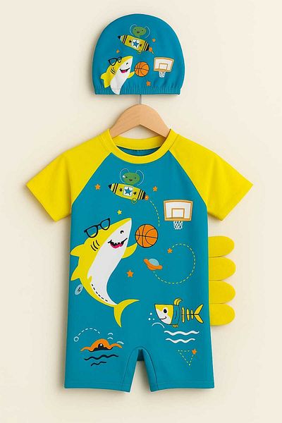 My Kids Wear Boneli Zippered Boys' Swimsuit