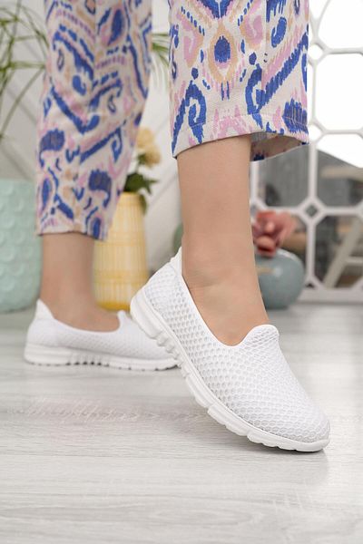 Nesil Shoes Dvm 901 White Anatomical Flexible Women's Walking Shoes