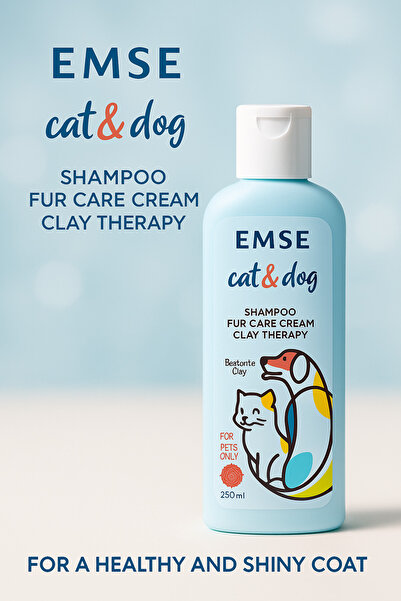 EMSE Kedi Köpek Doğal Kil Şampuanı Bit Pire Kene Parazit Tedavisinde Etkili 250 Ml