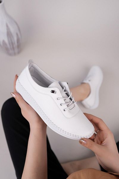 Nesil Shoes Maria 200-90 White Genuine Soft Leather Casual Women's Shoes