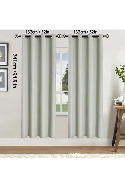 fun zone 2 Pcs Of Bedroom Curtains, Fully Blackout Curtains, Thermal Insulation And Sun Protection Curtains