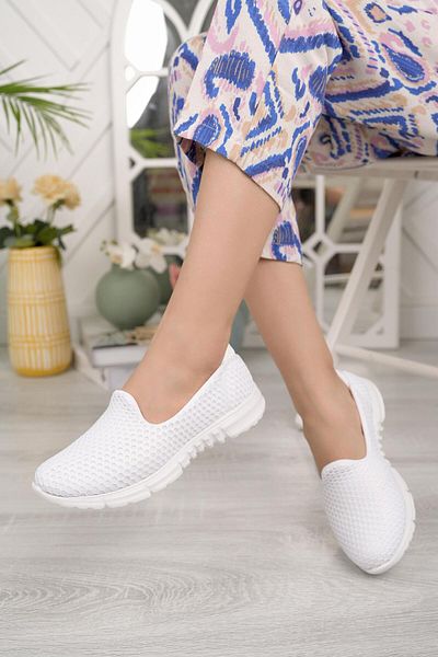 Nesil Shoes Dvm 901 White Anatomical Flexible Women's Walking Shoes