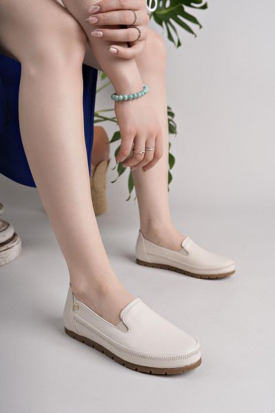 Mammamia D25YA 3595 Pantofi de damă din piele naturală crem