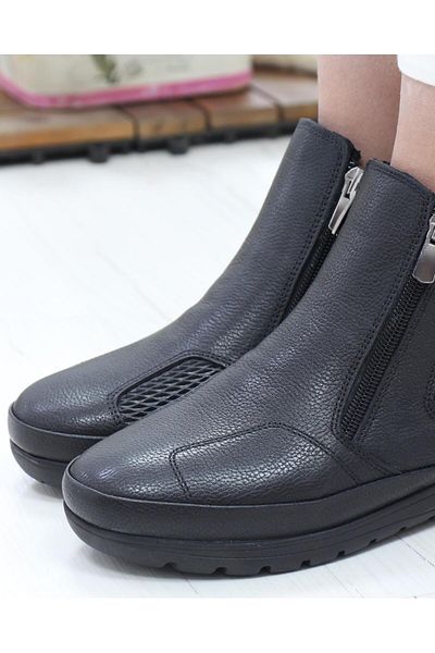 Capella 3205 Cizme negre din piele naturală cu fermoar dublu