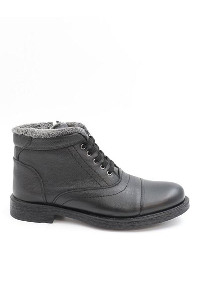 Nesil Shoes Мъжки ботуши Thrtk 906 от естествена кожа с гумена подметка, черни