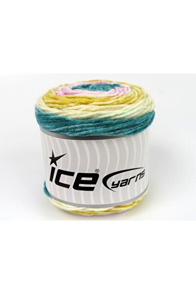 Ice yarns (2 قطعة 140 جرام) CAKES SPLASH أكريليك 2 عبوة باللون الأخضر والوردي،