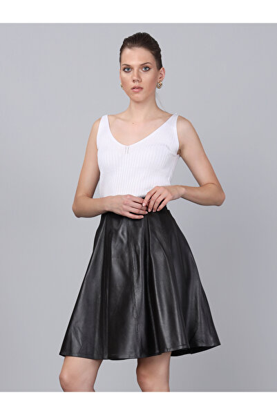 Basics&More Fusta de piele maro de damă