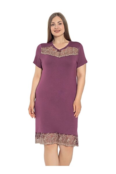 Cotpark 13586-B Cămașă de noapte cu mânecă scurtă cu dantelă
