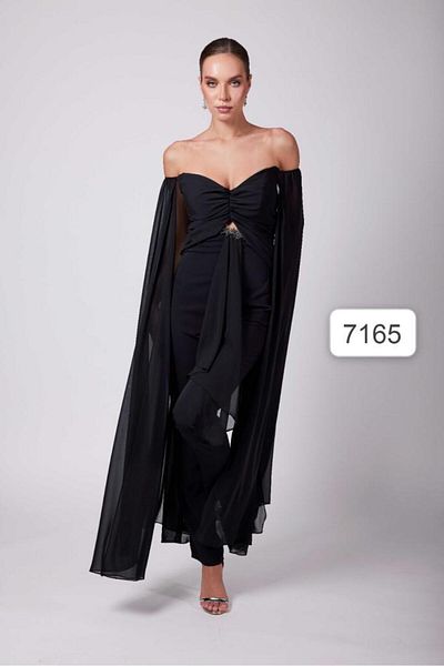 Robes Λευκά μανίκια σιφόν - Βραδινό φόρεμα φόρεμα με ντραπέ παράθυρο