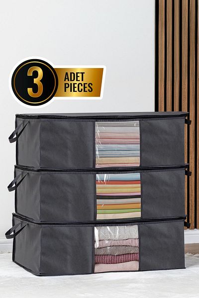 Pazar Kapısı 3-Piece Windowed Underbed Storage Organizer Set