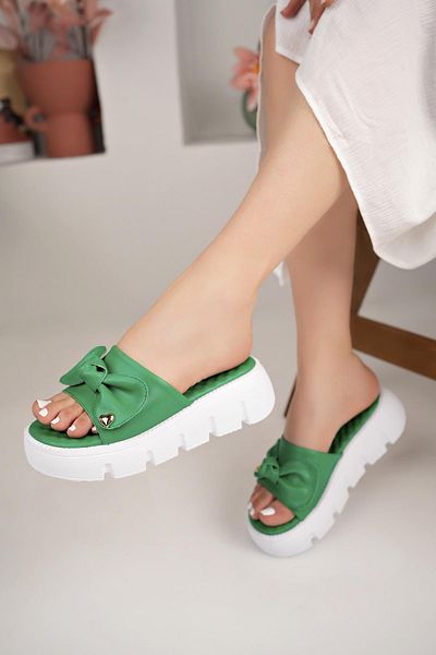 Nesil Shoes Papuci de damă Dvm 6600 Green Massage Sole