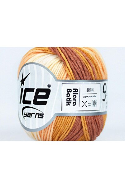 Ice yarns 8x50 جرام. خيوط صيفية من القطن، أكريليك كريمي، ذهبي، نحاسي، سلمون ف...