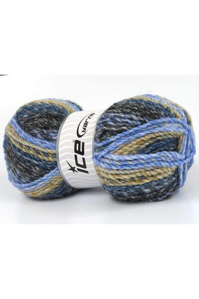 Ice yarns مجموعة من 4 خيوط من خيوط الجليد ESTRELLA بوزن 100 جرام، بألوان زرقا...