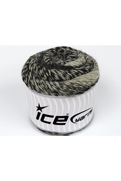 Ice yarns 2 × 150 جرام. كعكة كامارو أكريليك، صوف أسود، كريمي، رمادي شتوي، صوف...