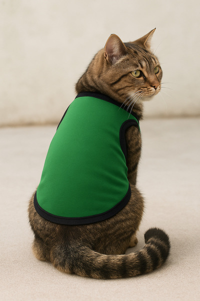 Monopetz ملابس للكلاب والقطط من الصوف للموسم الجديد - مقاس Xs - أخضر سادة