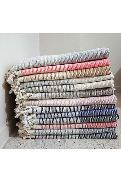 Mandaş Cotton Non-Slip Wicker Woven Sofa-Sofa Cover (180X220)-K.Gray