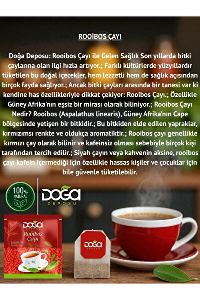 DOĞA DEPOSU Rooibos Çayı – Kafeinsiz Antioksidan Gücü Yüksek Kırmızı Çay