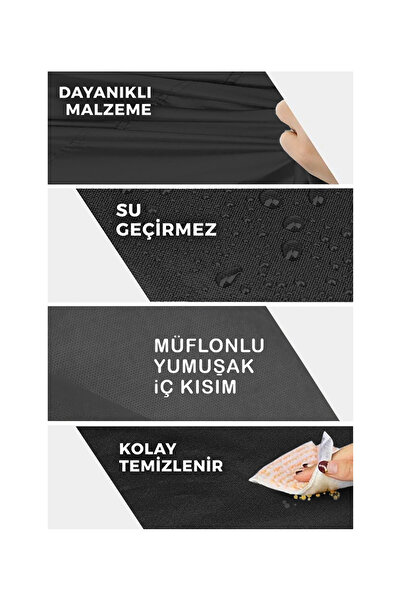Breen Patpat Brandası Siyah– 2,50 Metreye Kadar Uyumlu, Su Geçirmez, Güneşten Korur