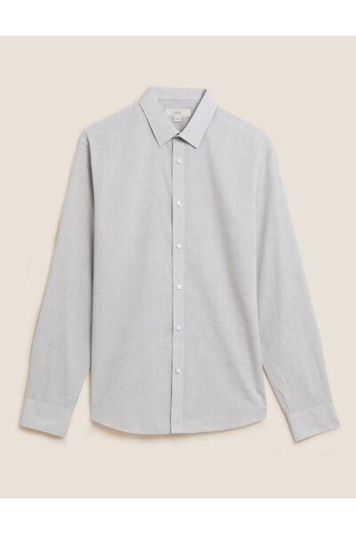 Marks & Spencer Saf Pamuklu Uzun Kollu Gömlek