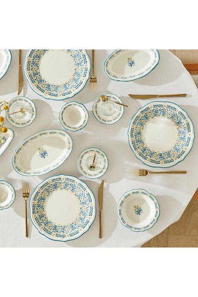 Bella Maison Liana Stoneware - Blue Breakfast Set for 6 People, 26 Pieces
