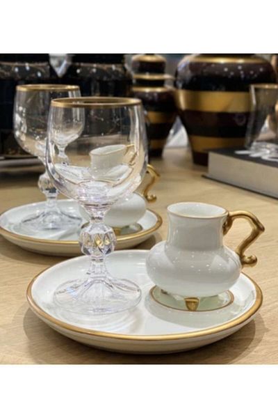 Carmen Soft Cut Glassware Chalk Cup Set with Catering Plate