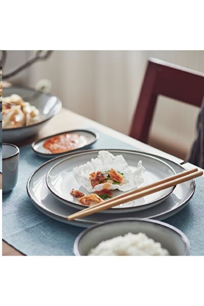 IKEA GLADELIG Side Plates, Grey, 20 cm, Set of 4