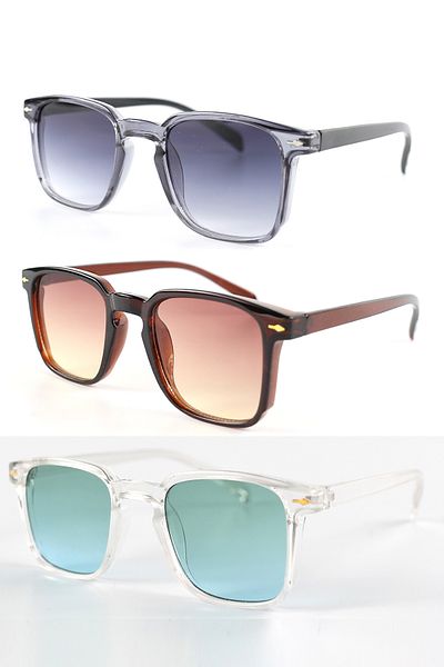 Lozzo 3-Piece Advantage Set Colorful Unisex Uv400 Square Sunglasses 23043