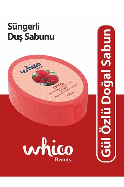 whico beauty صابون إسفنجي طبيعي بخلاصة الورد 130 جرام