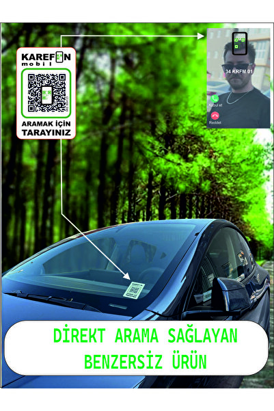 KAREFON Qr Araç Etiketi - Mobil - Son Teknoloji Araç Iletişim Platformu - Num...