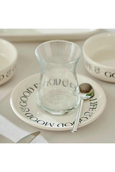 Bella Maison Set de mic dejun din ceramică Motto 26 piese pentru 6 persoane alb