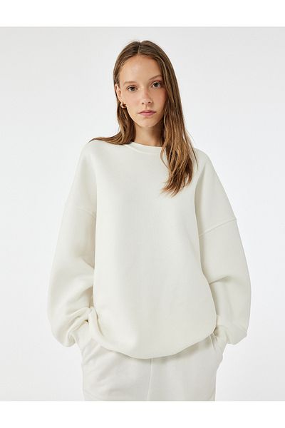 Koton Comfortable Fit Long Sleeve Crew Neck Cotton Basic 2-Piece Sweatshirt Set