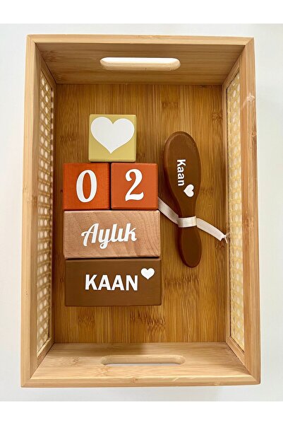 mogokids Bebek anı küpü bebek isim küpü ve renkli isimli doğal keçi kılı 6 pa...