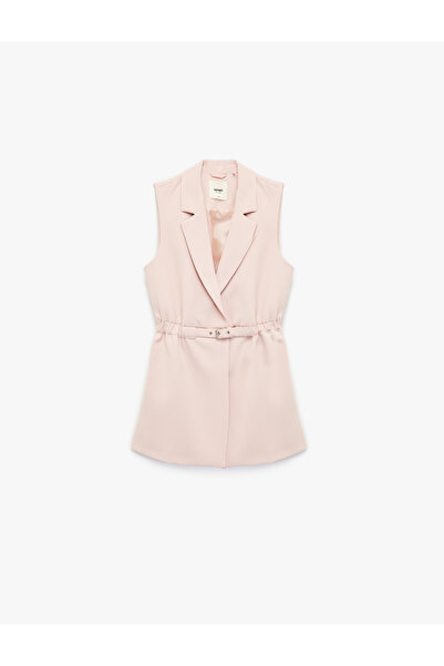 Koton Kemerli Kruvaze Uzun Blazer Yelek