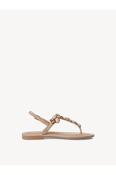 Tamaris Women's Toe Separator Sandals Toe Separator 1-28163-42 Cream 430 Ivory Comb Leather and textile with TOUCH-