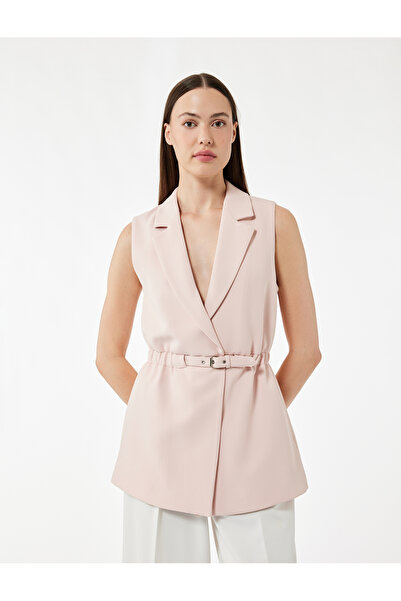 Koton Kemerli Kruvaze Uzun Blazer Yelek