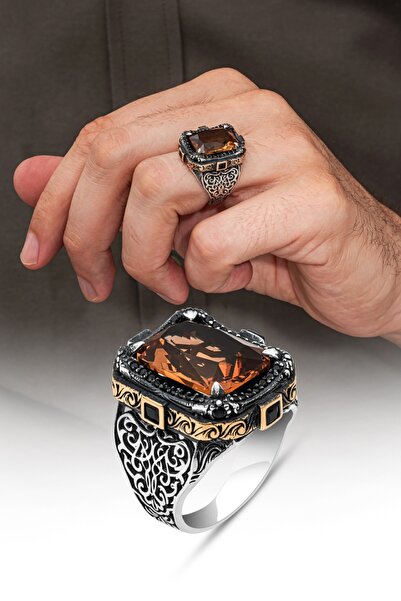 ALYANSEVİM Zultanit Taşlı 925 Ayar Erkek Gümüş Yüzük