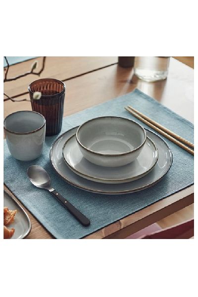 IKEA GLADELIG Side Plates, Grey, 20 cm, Set of 4