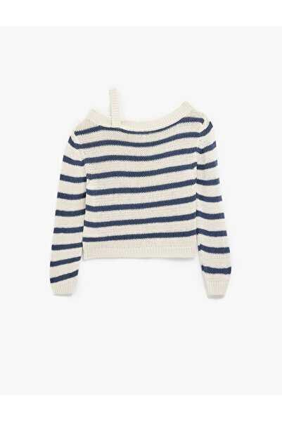 Koton Pulover tricotat cu mânecă lungă cu detaliu curea cu decolteu barcă