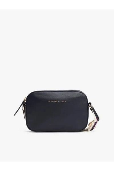 Tommy Hilfiger Th Logotape Camera Bag Geanta albastra pentru femei Aw0aw17450dw6