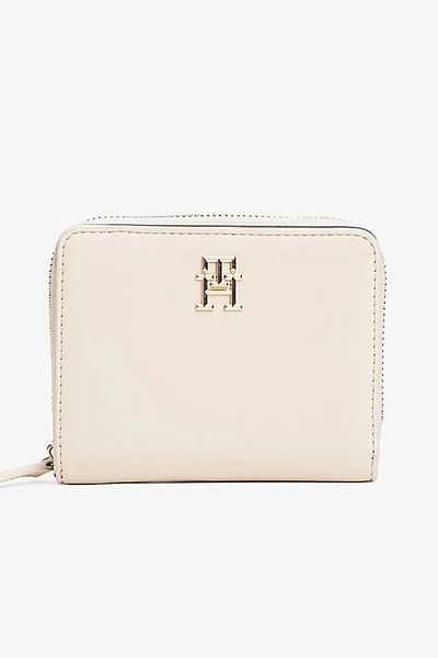 Tommy Hilfiger Cremefarbene Damen-Geldbörse mit Logotape (AW0AW17408-AA8)