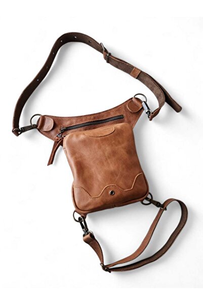 Crow'sRoom Handmade Deri Bel Ve Bacak Çantası (BÜYÜK MODEL)