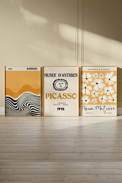 Buka Shops 1923 Picasso Henri Matisse Pictură în 3 piese cu set de postere - fără încadrare