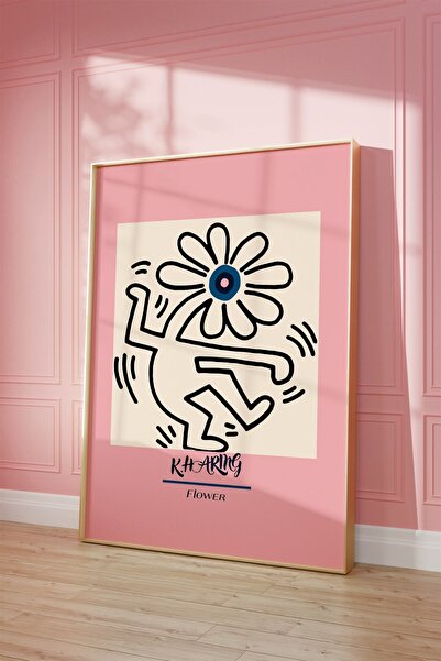 Buka Shops Dancing Flower by Keith Haring Tablo, Poster - Çerçevesiz