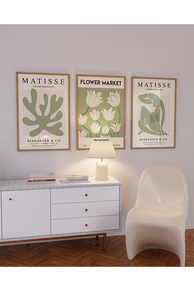 Buka Shops Pictură din 3 piese Matisse Flower Market, set poster - fără cadru
