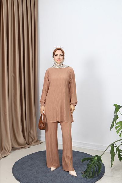 NİSUM MODA Διπλό Σετ με Παντελόνι Κρασί