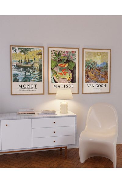 Buka Shops Monet Matisse Van Gogh Pictură în 3 piese, set poster - fără încadrare